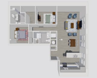 a floor plan of a house with a bedroom and a living room