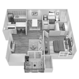 A black and white image of a house layout.