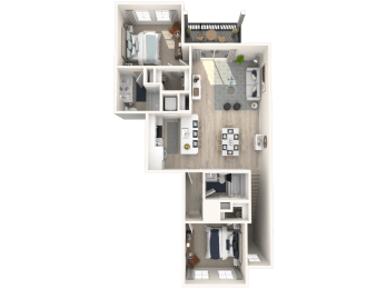 a floor plan of a 3 bedroom apartment at Altis Grand Suncoast, Land O' Lakes, 34638