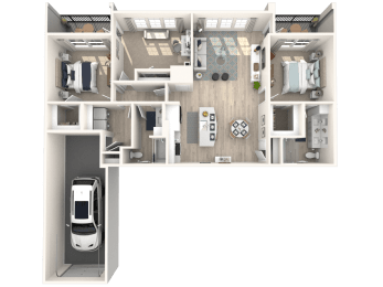 D1 floor plan of a 3 bedroom apartment at Altis Grand Suncoast, Florida