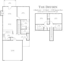 A floor plan for a 3 bedroom, 2.5 bath home is shown.