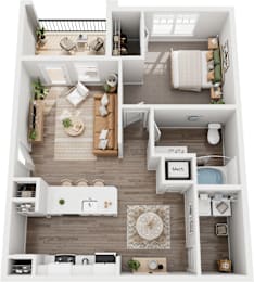 a 3d renderKeene apartment layout with one bedroom, living room, and balcony in West Knoxville, TN
inKeene apartment layout with one bedroom, living room, and balcony in West Knoxville, TN
Keene apartment layout with one bedroom, living room, and balcony in West Knoxville, TN
g of the 1 bedroom floor plan with a bathroom and living room