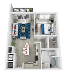 a bedroom with a bed and a chair in a room at Altis Grand Central, Tampa, 33606