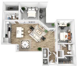 a floor plan of a house with a bedroom and living room