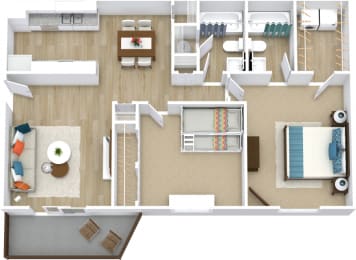  Floor Plan 2 Bedroom