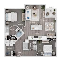 A floor plan of a home showing the layout of the rooms.