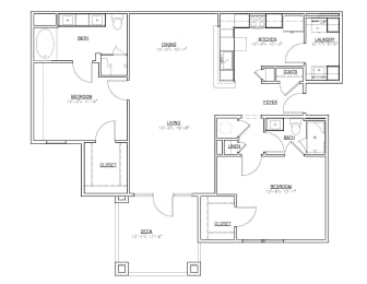  Floor Plan 2 Bedroom B