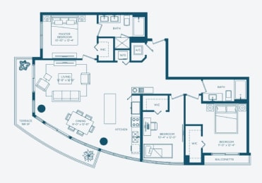 a floor plan of a house at Regatta at New River, Fort Lauderdale, FL