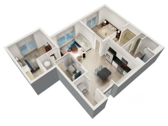 a floor plan of a house with a bedroom and a bathroom at Saba Pompano Beach, Florida