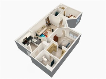 a floor plan of a home with a bedroom and a living room at Saba Pompano Beach, Pompano Beach, 33062