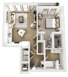 a floor plan of a 1 bedroom apartment at princeton court apartments in dallas, tx