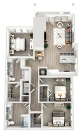 a 3 bedroom floor plan of a297297