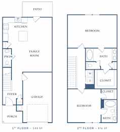 a floor plan of a two bedroom apartment