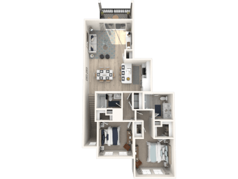 a 3d floor plan of a house at Altis Grand Suncoast, Land O' Lakes