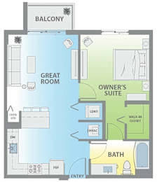 a floor plan of a room with a bathroom and a living room