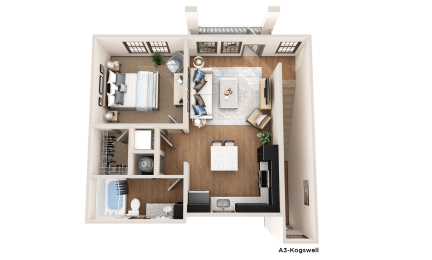 the bedroom floor plan of 460 sq ft