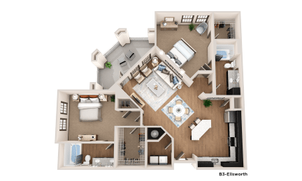 a floor plan of a house with a bedroom and a living room
