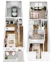 A set of four images showing different floor plans of a house.