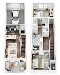 A set of four images showing different floor plans of a house.