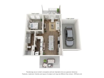 One bedroom home for rent in Port Wentworth, GA at Allier Port Wentworth with attached garage