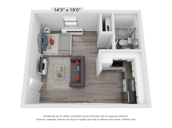 a 1 bedroom floor plan is available at the heritage at legacy apartments in hurst, tx