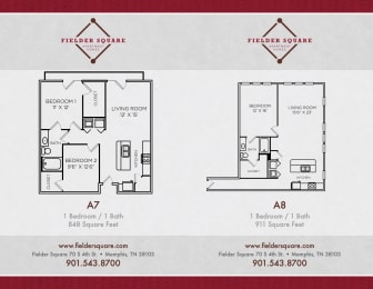  Floor Plan A7 One Bedroom w/Study