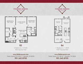  Floor Plan B4 One Bedroom w/ Study