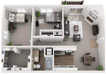 a 1 bedroom floor plan  395