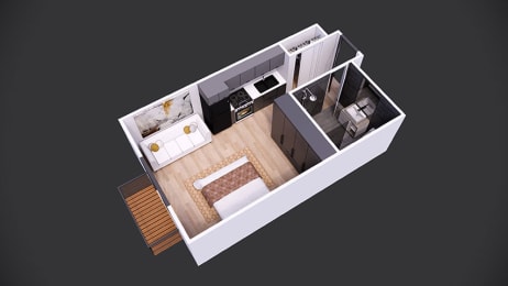 The Lodge Studio Floorplan 2 at The Lodge Apartments, Tulsa, OK 74129