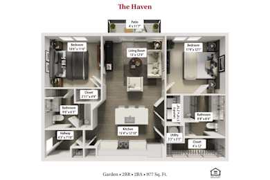 The Haven Floor Plan at Flats at Sugar Run Apartments, Delaware