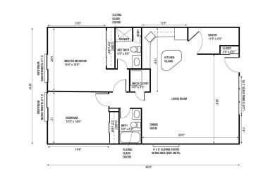  Floor Plan 2 Bedrooms, 2 Bathrooms