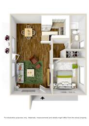  Floor Plan 1 Bedroom 1 Bath