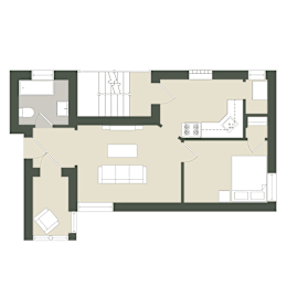  Floor Plan 1 Bedroom - 1 Bathroom