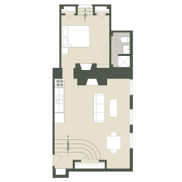  Floor Plan 1 Bedroom - 1 Bathroom