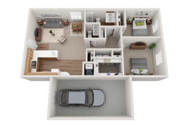 Akron OH apartment rentals Redwood Akron 2x1 Floor Plan