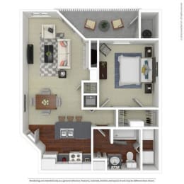 1 bedroom 1 bathroom Floor plan at Butternut Ridge, North Olmsted