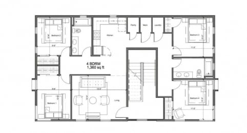  Floor Plan LG Four Bedroom Two Bath