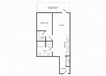 Floor Plan  A18 one bedroom floorplan at Infinity Apartments in Seattle WA