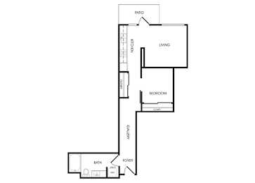 Floor Plan  A22 one bedroom floorplan at Infinity Apartments in Seattle WA
