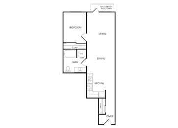 Floor Plan  A24 one bedroom floorplan at Infinity Apartments in Seattle WA