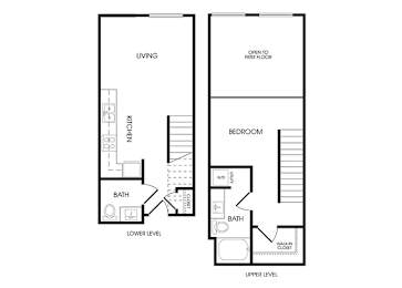 Floor Plan  L1 loft floorplan at Infinity Apartments in Seattle WA