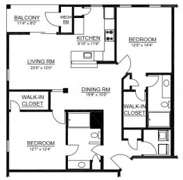  Floor Plan B3  2 Bed 2 Bath