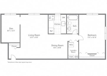 MtVernon Floor Plan at Rose Hill Apartments, Alexandria, 22310