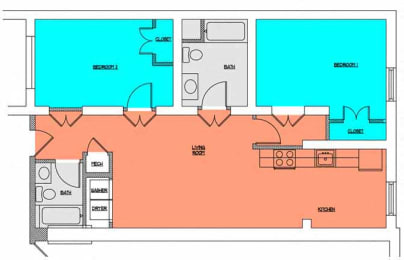 Floor Plan  Cobblestone Commons Unit 401