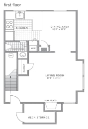 C1 Corner Floor Plan at Blue Bell Villas, Pennsylvania