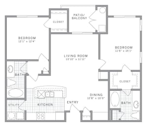 B1 Floor Plan at AVE Clifton, Clifton, NJ