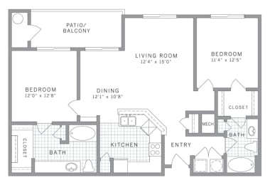 B2 Floor Plan at AVE Clifton, Clifton, 07012