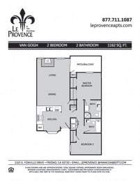 Van Gogh, Downstairs Floor Plan at Le Provence at the Dominion, Fresno, California
