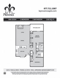Van Gogh, Upstairs Floor Plan at Le Provence at the Dominion, Fresno