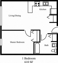  Floor Plan 1 Bed